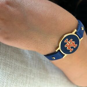 NY Mets Blue and Gold Logo Stylish Hand Bracelet Jewelry